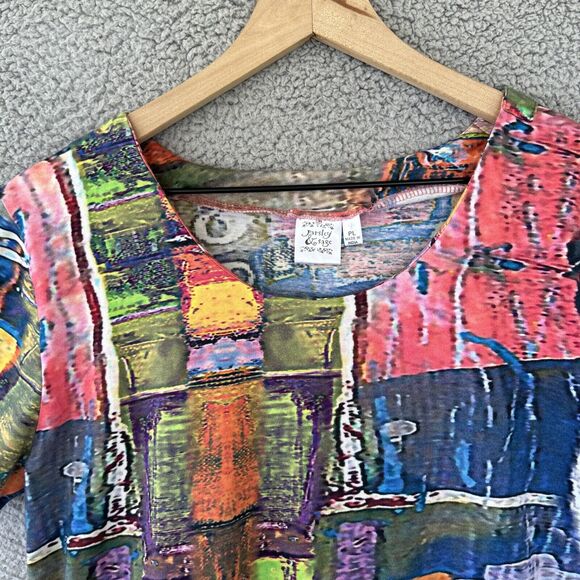 Parsley & Sage Top PL Petite Large Geometric Art to Wear Boho Beach Shirt PL - Picture 2 of 12